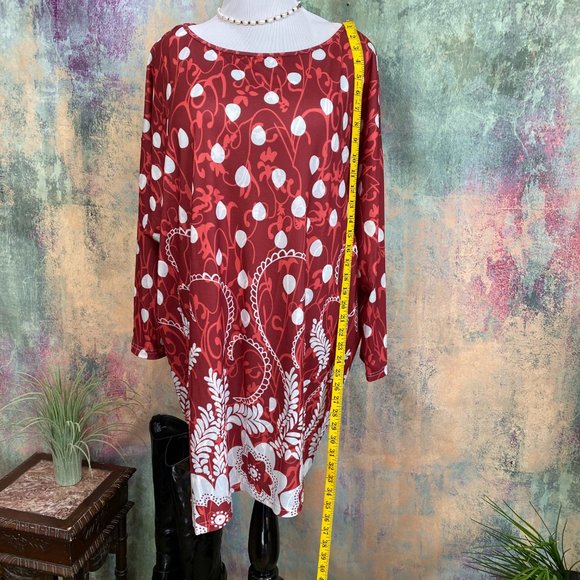 NWOT๐Tunic -- Asymmetrical Short Dress Polka Dots - Picture 5 of 15